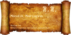 Mendik Marianna névjegykártya